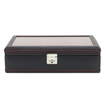 WATCH BOXES Friedrich|23 Carbon finish case for 10 timepieces Ref. 32048-2 black / red